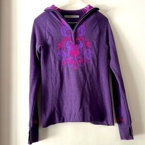 Athletica size small three-quarter zip up pink and purple sweater